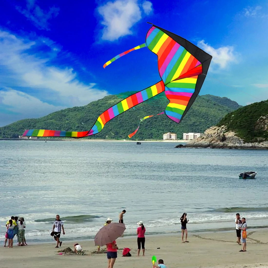 low cost  113*62cm Latest Foldable Outdoor Sports Sky Dancer Toy Kite 600D Polyester Fiberglass Flying Kite W