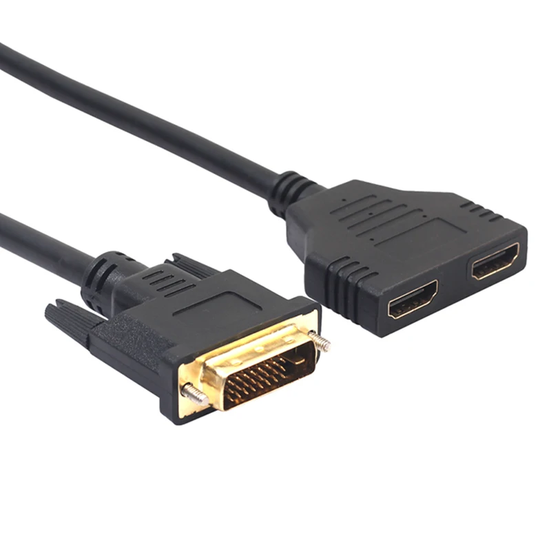 DVI-D 24 + 1 штекер в двойной HDMI Женский конвертер DVI в HDMI Кабель-адаптер Поддержка 1080 P для HDTV dvd-проектор