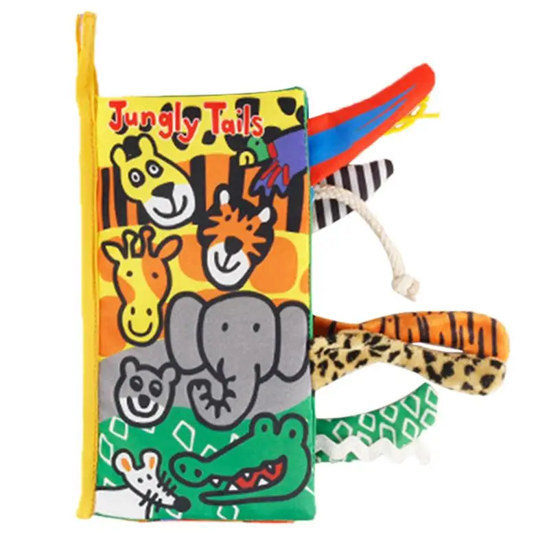 

Baby Touch Stereo Cloth Book about Animal Tails Sensory Stimulation Newborn Early Childhood Educational Toys