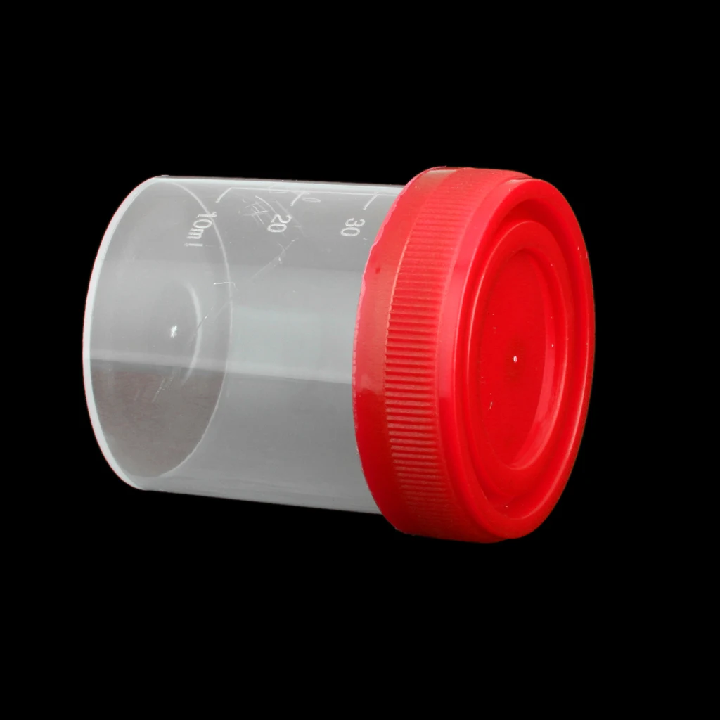 

5x 40ml Plastic Graduated Measuring Specimen Cup Sterile Container with Lid