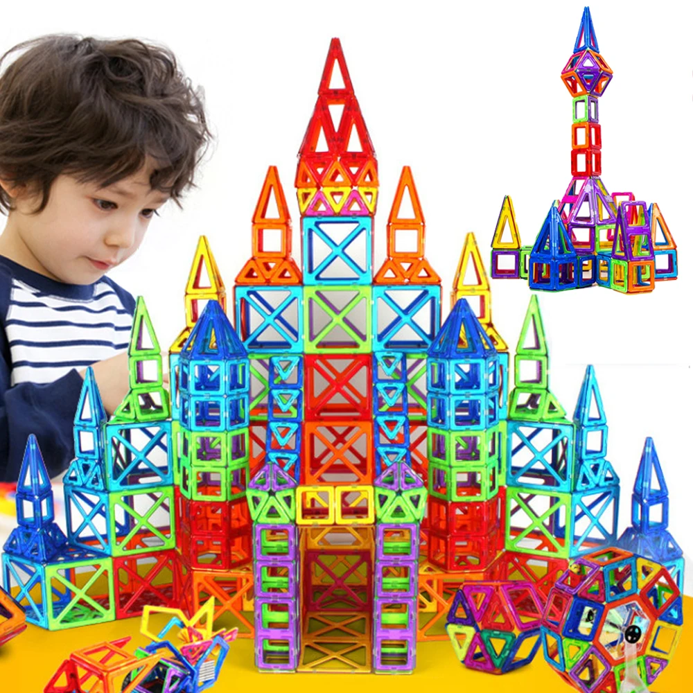 110pcs-184pcs Mini Magnetic Blocks Magnetic Designer Construction 3D Model Magnetic Blocks Educational Toys For Children