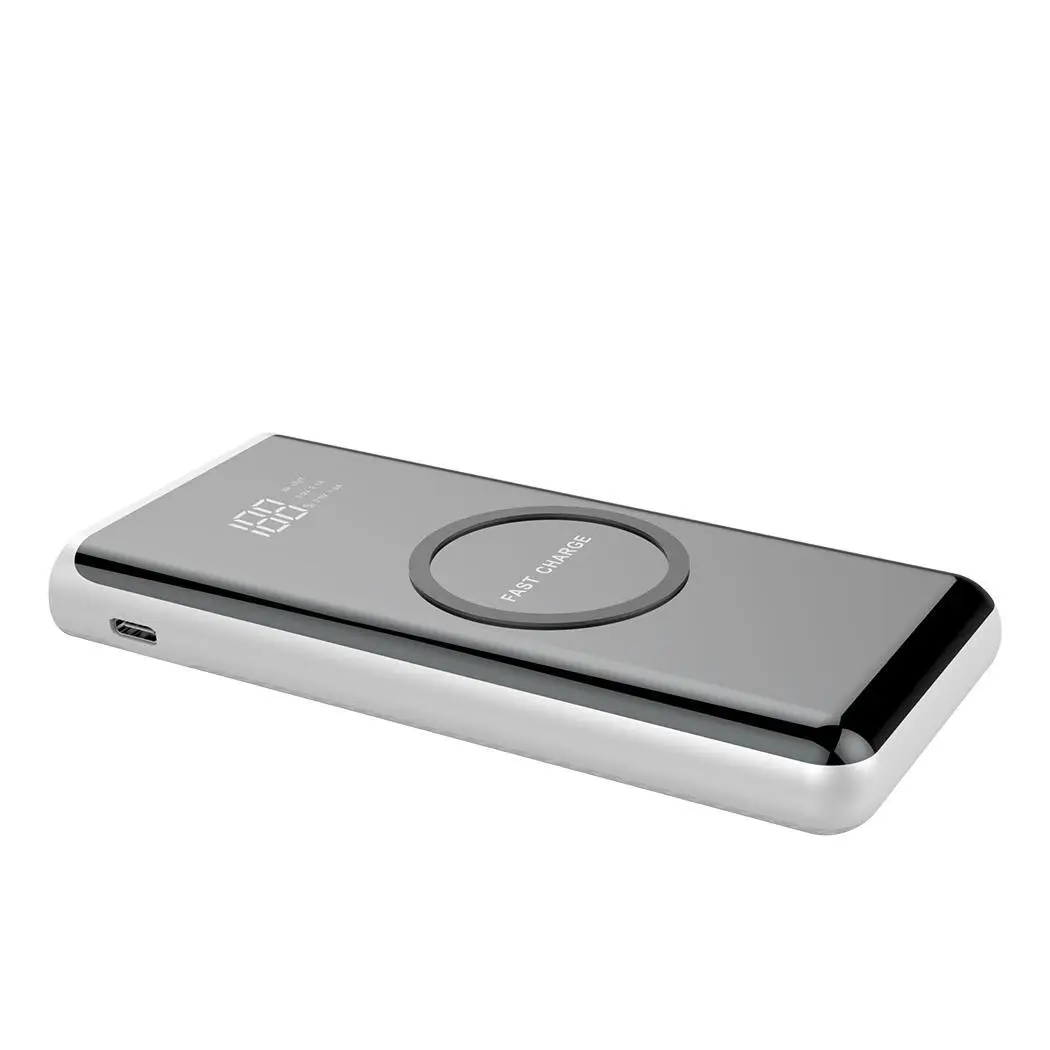 10000mAh Digital Wireless Ultra Thin Polymer Power Bank Charger Display LCD Portable Dual USB Power Bank External Battery for MI