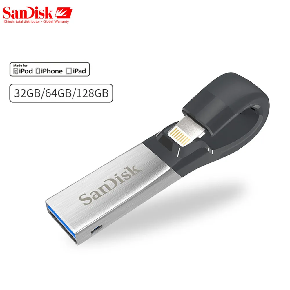 

SanDisk USB Flash Drive64GB 128GB 32GB OTG USB3.0 SDIX30N Pen Drives lightning USB Stick pendrive for iPhone iPad iPod APPLE MFi