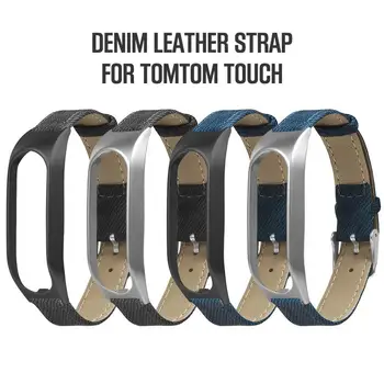 

Vintage Leather Canvas Bracelet Band Metal Case Wristband Strap Watch Band For Tomtom Touch Stainless Steel Buckle