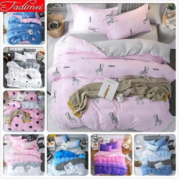 

Zebra Pattern Pink Duvet Cover 3/4 pcs Bedding Set Adult Kids Soft Cotton Bed Linen New Fashion Bedspread Single Full Queen Size