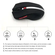 Bluetooth игровая мышь 2,4 ГГц, беспроводная Двухрежимная Bluetooth 4,0+ 3,0, игровая мышь 2400 dpi, 6 клавиш, Оптические Мыши для ПК, ноутбука, рабочего стола