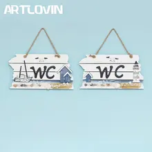 Креативная морская WC деревянная дверная пластина для туалетной двери табличка для ванной комнаты настенная деревянная доска дверь в Туалет знаки и таблички