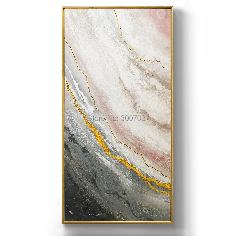 

Hand Painted Modern Abstract Gold Grey Oil Painting Colorful Wall Decorative Canvas Art Pictures for living room Home Decor