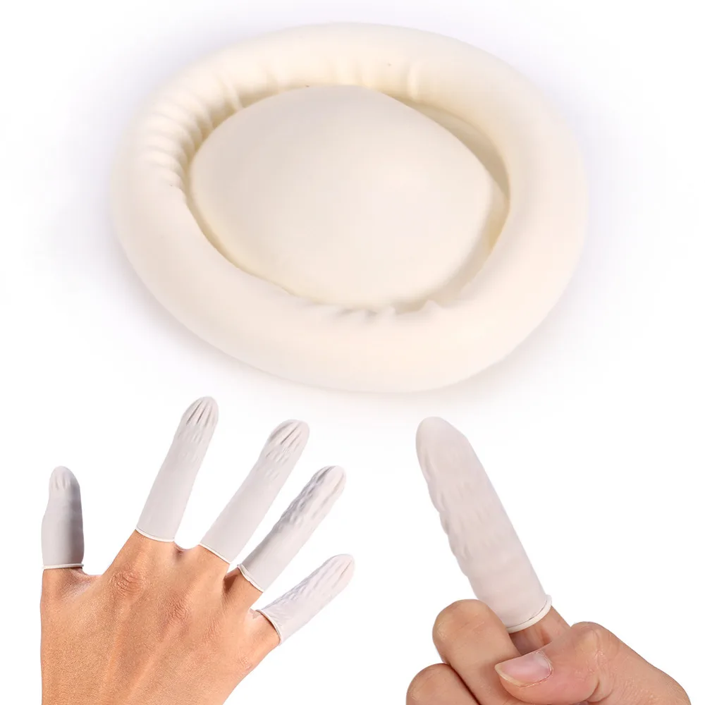 

100Pcs Eyebrow Gloves Disposable Latex Finger Cots Anti-static Rubber Finger Protector Tip Cover Tattoo Nail Art Beauty Tools
