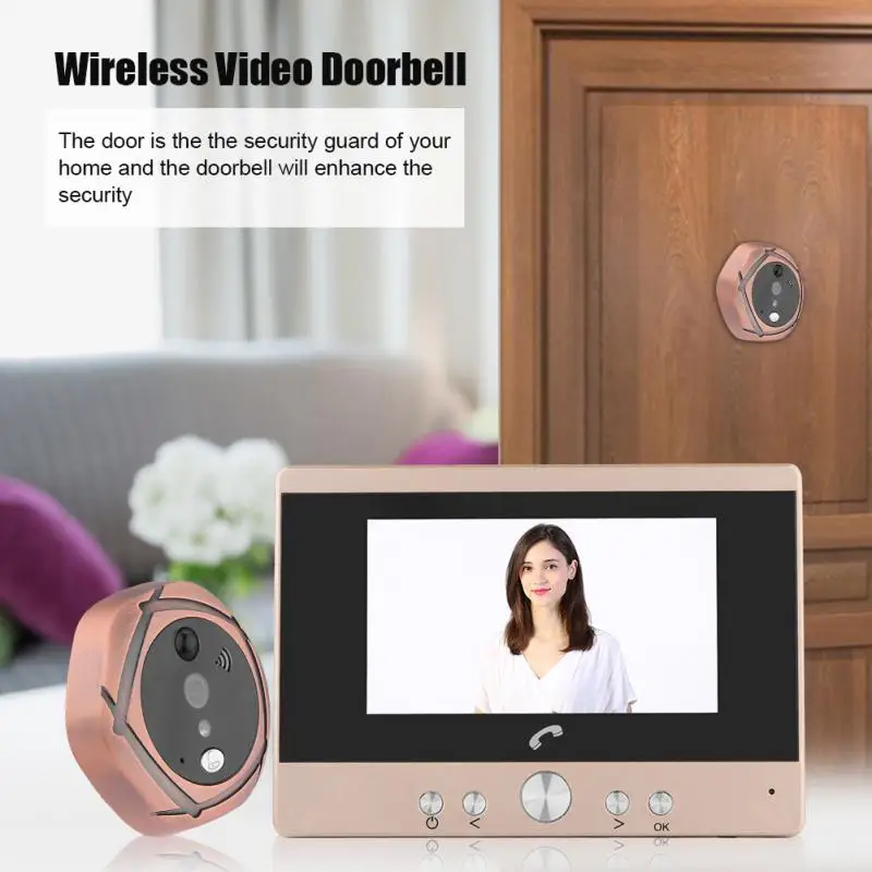 

4.3 inch Digital Video Doorbell Color Screen Peephole Viewer Night Vision Electronic Doorbell Camera Home Security
