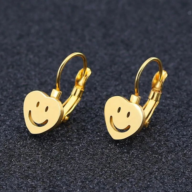 

Strange Expression Trendy Brief Titanium Stainless Steel Colors Plated Men Earring Drop Earrings For Women Classic Jewelry