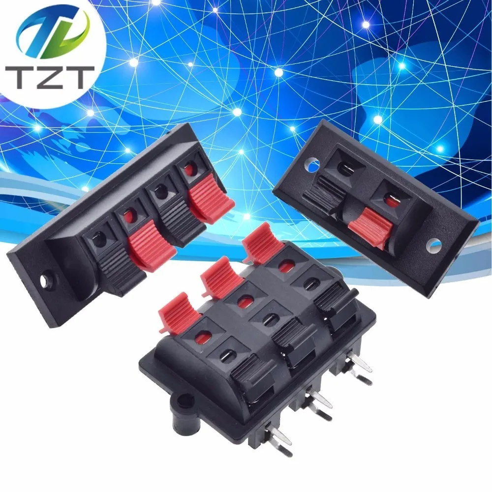 

TZT 2/4/6 Way Spring Push Release Connector Speaker Terminal Strip Block