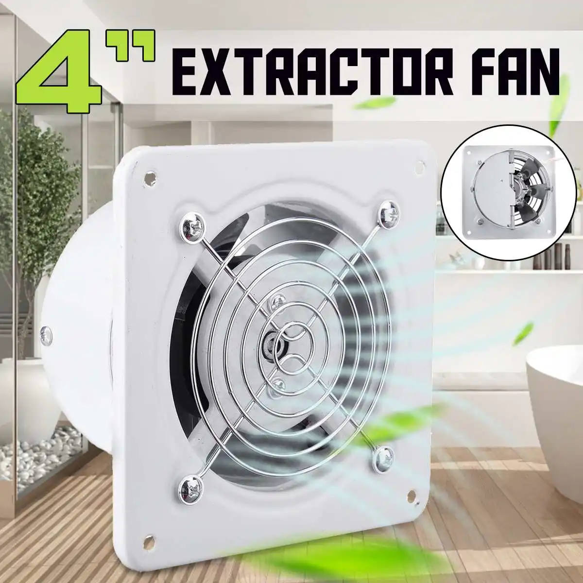 

25W 4'' 220V Home Bathroom Kitchen Toilet Low Noise Ventilator Air Vents Exhaust Fan Wall Window Extractor Ventilation Fan