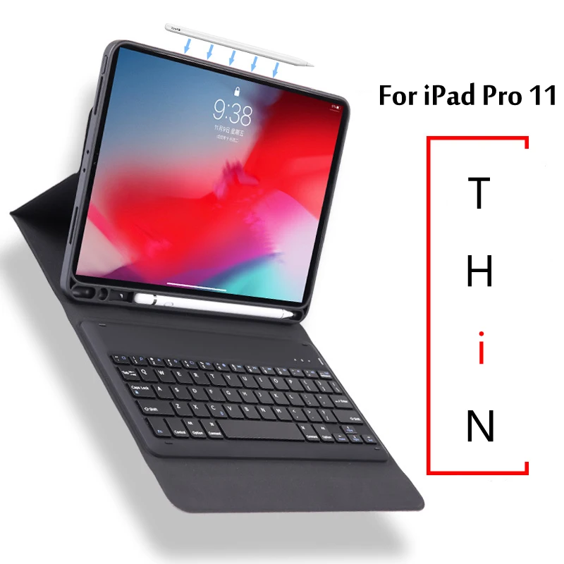 Ультра тонкий беспроводной Bluetooth клавиатура чехол для iPad Pro 11 A1934 A80 A2013+ подарок