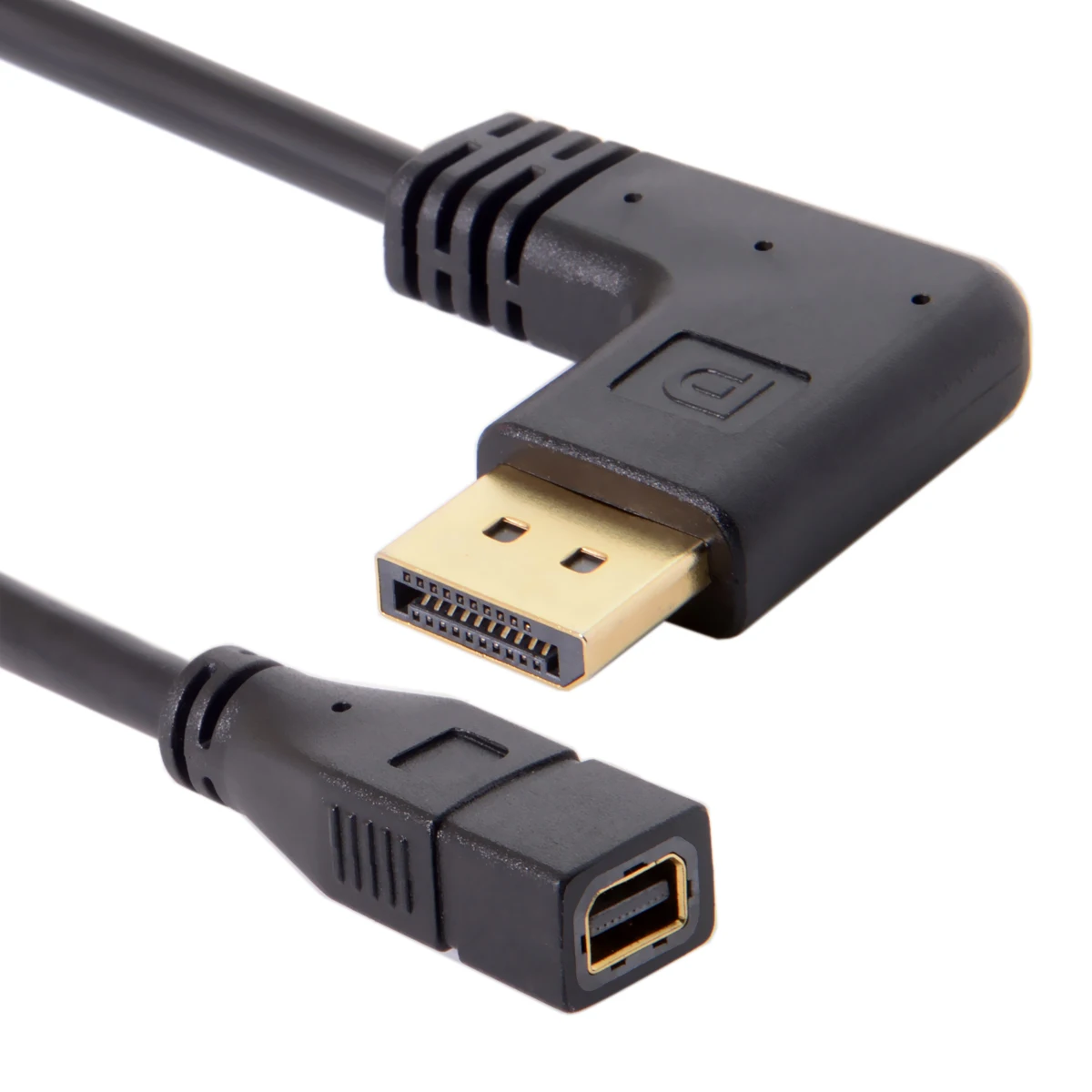 90 градусов правый угол DP DisplayPort к Мини гнездовой кабель для дисплеев