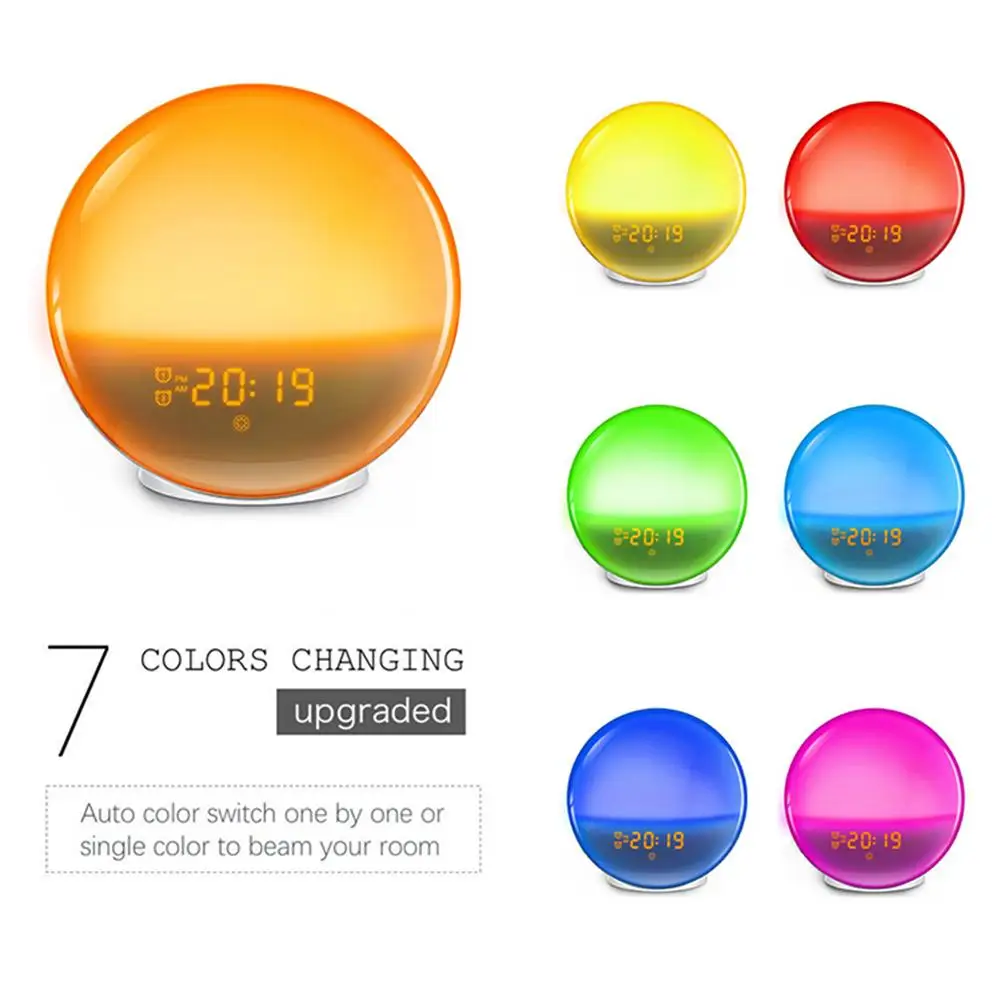 

Wake Up Light Sunrise Alarm Clock Sunset Simulation Night Light With Natural Sound Snooze & Atmospheric Light Function