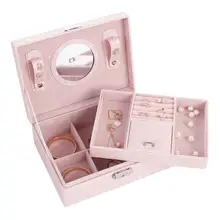 Европейский стиль коробка для хранения ювелирных изделий портативный многофункциональный чехол ювелирных изделий Органайзер с замком для женщин(розовый