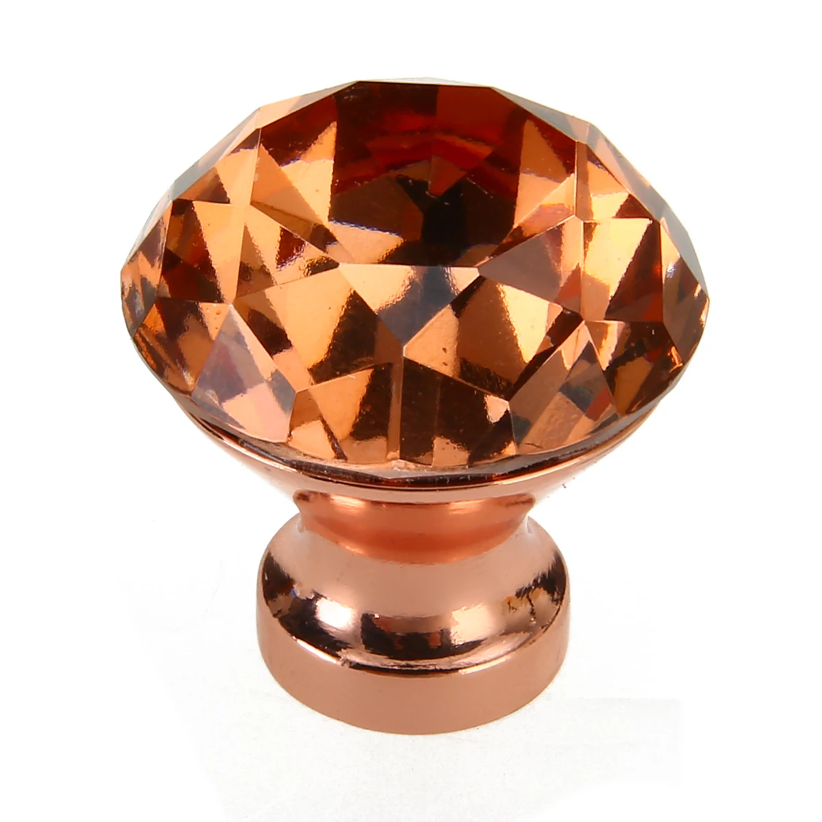 

1PC Unique K9 Crystal Pull Handle Rose Gold Cabinet Drawer Door Knob With Screw For Home Furniture Decoration
