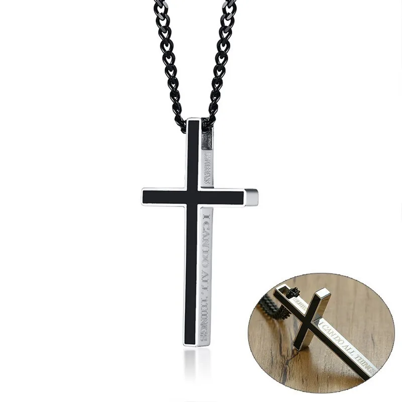 Уникальные филиппианцы, 4:13, Библейский крест, ожерелья для женщин и мужчин, нержавеющая сталь, Иисус Христос, молитва, унисекс, религиозные украшения