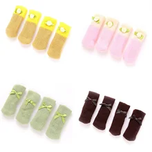 4pcs Knitting Cat Style Chair Leg Socks Floor Protectors For Furniture Legs Non-slip Table Legs Prevent Pet Dog Cat Scratching