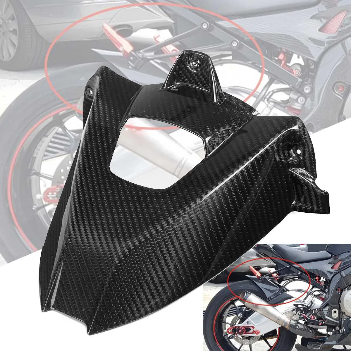 

Carbon Fiber Motorcycle Rear Wheel Fender Mudguard Mud Guard For BMW S1000RR / S1000R / HP4 2009 - 2018 Splash Guard Mud Flaps