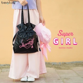 

Bentoy Women Lovely Cute Bowknot Shoulder Bag Female Tote handbag Harajuku Letters Shopping Bag Clutch Hand Bag Feminina Blosa