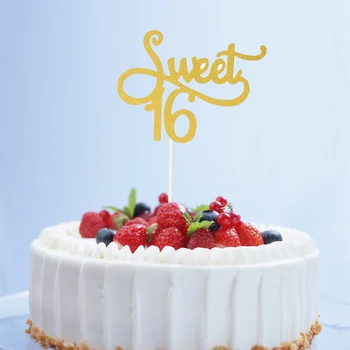 

Cake Toppers Eye-catching Sweet 16 Handmade Cake Toppers Inserted Card for Kids Decorations Supplies Birthday Party