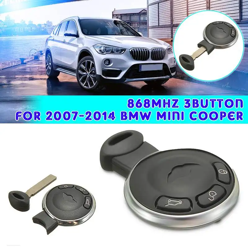 

KR55WK49333 3 Buttons 868MHz Remote Smart Key Uncut Blade with PCF7952 For BMW FOR Mini Cooper 2007-2014