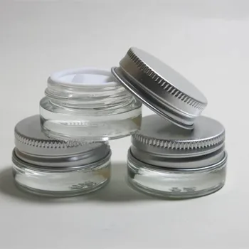 

5g Traval Mini frosted glass cream make up jar with aluminum lids cosmetic container cosmetic packaging glass jar 100pcs