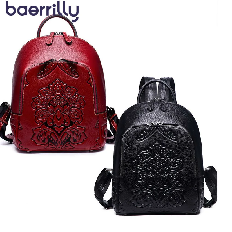 

Fashion Women Backpack School Bags For Teenage Girls Genuine Leather Bag High Quality Laptop Backpack Female School Bag Mochila