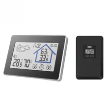 

Wireless Weather Station Hygrometer Thermometer Humidity Digital Touch Screen Temperature Sensor Electronic Indoor Wall Clock