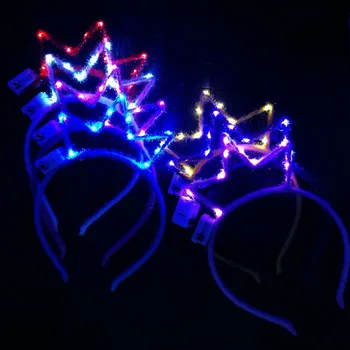 

2019 New Crown Flashing Glow Headband Women Lady Children Blinking Hairbands Christmas New Year Glow Party Supplies