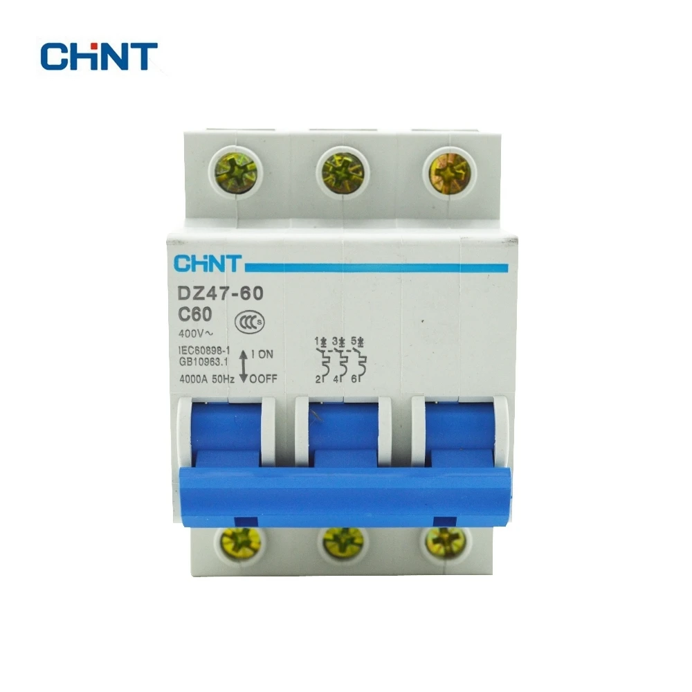Interruptor do ar do Agregado Chint 60a Mini Disjuntor Familiar Dz-47-60 3 p C60