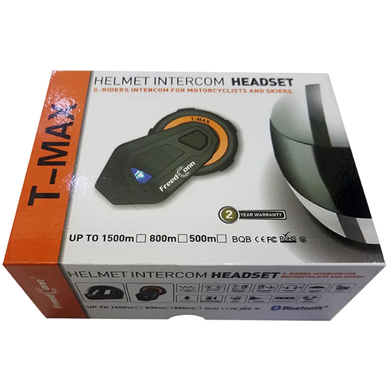 FREEDCONN T Max 1000 м 6 всадников группа мотоциклетный шлем домофон гарнитура Bluetooth BT