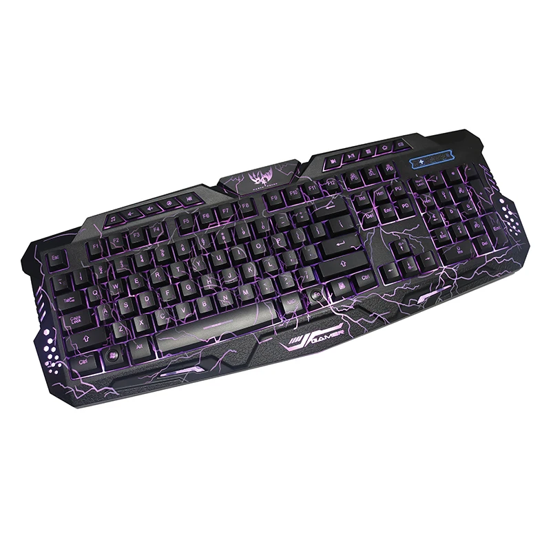 Tri-color Backlit Teclado de Jogos de Computador Usb Alimentado Completo N-chave Teclado de Jogo para Desktop Portátil Russo Espanhol Árabe Hebraico - Imagem 2