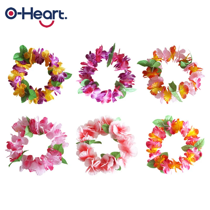 

Hawaii Flower Garland Headband Headpiece Bracelet Bangle Set For Wedding Party Box Decoration DIY Summer Wreath Craft