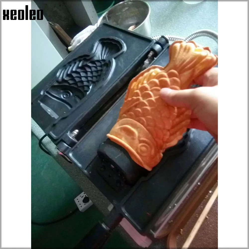 XEOLEO электрическая вафельница с одной головкой Taiyaki машина рыбные конусы чайник с открытым ртом мороженое taiyaki производитель зерна устройство для закусок