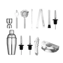 12 шт. барный набор для коктейлей Нержавеющая сталь набор барных принадлежностей набор бармена Коктейльные шейкеры винный мартини смеситель