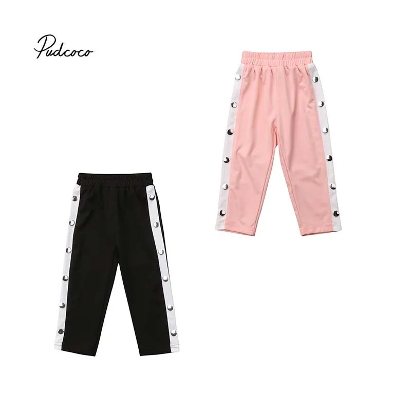 

Pudcoco Fashon Pants Kid Baby Boy Girls 2018 New Rivet Bottom Stripe Side Pants Leggings Toddler Casual Trousers 1-6T