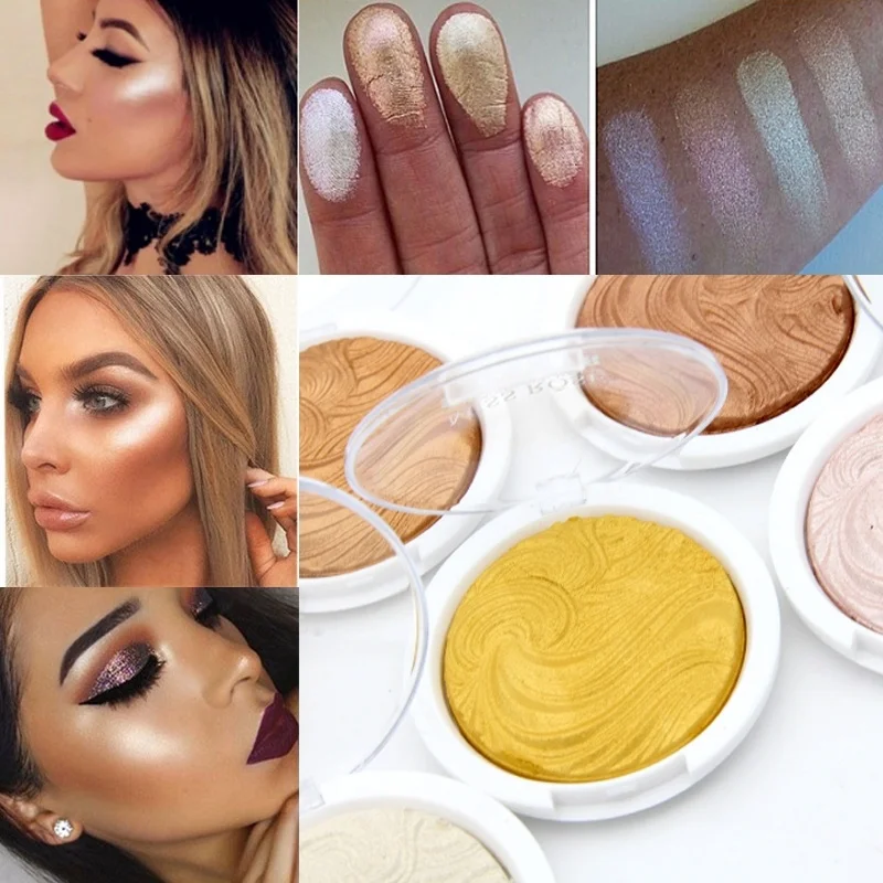 

1 Pcs Face Makeup Shimmer Highlighter Powder 6 Color Brighten Bronzer Powder Contouring Makeup Palette
