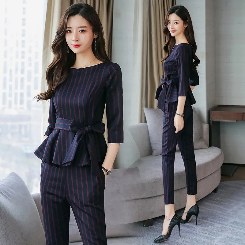 2019 Runway Long Pant Suits Women Casual Office Business Suits Formal ...