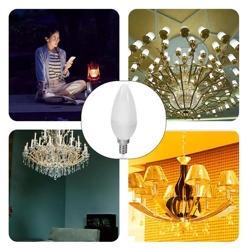 

IP42 E12 Flame Light Candle Light Mini Tubular Chandelier Night Lamp IP42 Vintage Globe LED Filament Light Bulbs