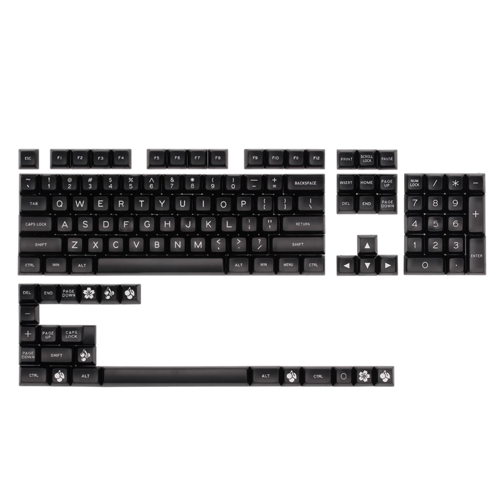 

Black 127 Key SA Profile ABS Keycaps Keycap Set for Mechanical Keyboard