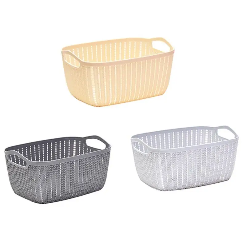 البلاستيك سلة تخزين مستطيلة مع مقبض المحمولة الروطان ورقة القلم الحطام تخزين دلو هدية تزيين المنزل التجميل البلاستيك سلة تخزين مستطيلة مع مقبض المحمولة الروطان ورقة القلم الحطام تخزين دلو هدية تزيين المنزل التجميل