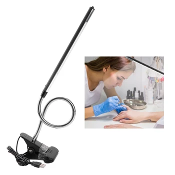 

Portable USB LED Clip Table Lamp Clip Light Adjustable Desk Light for Tattoo/Manicure/Makeup Black Nail Art Skin Care Desk Lamp