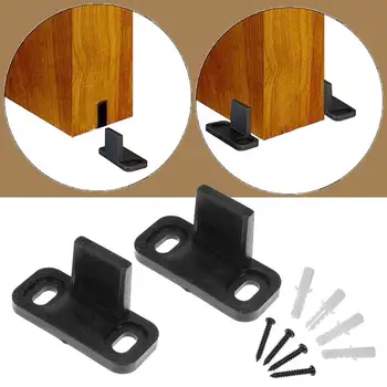 

4.5*2*2.2cm Adjustable Floor Guide Clip Sliding Barn Door Bottom Wall Mount Floor Guides w/ Screws Door Hardware Set Black