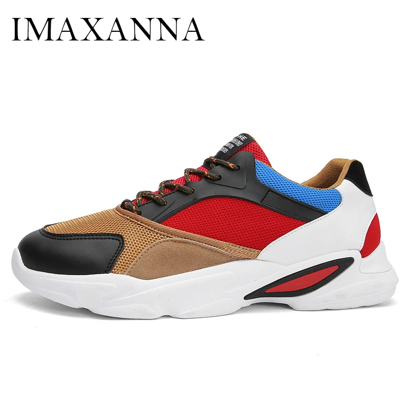 

IMAXANNA New Fashion Mens Sport Shoes 2019 Mesh Lace Up Athletic Shoes Breathable Air Mens Shoe Leisure Flat Outdoor Sneaker Men