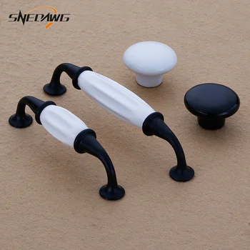 Furniture Handle Ceramic 96mm128mm Hole Pitch Ceramic Cabinet Knobs for Furniture Kitchen Cabinet Furniture Handles Door Pulls