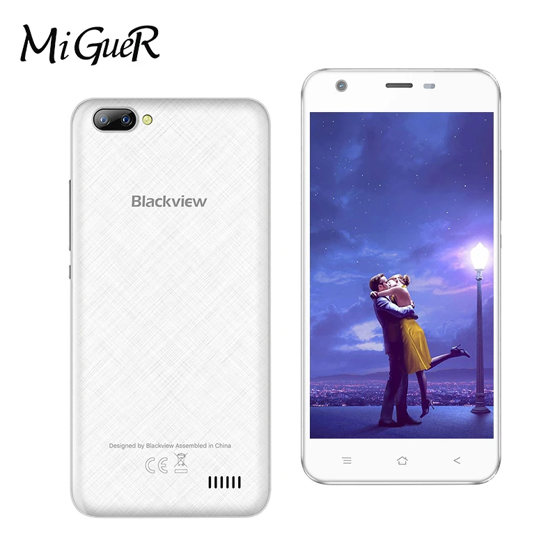 Blackview A7 5 0 дюйма мобильного телефона 2800 mAh Android 7 MT6580A 4 ядра 1 ГБ Оперативная память 8