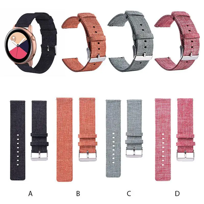 

Nylon Canvas Watch Band Wrist Straps For Samsung Galaxy Watch Bracelet Width 20MM Sport Wristband for Huawei for Ticwatch